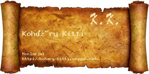 Koháry Kitti névjegykártya