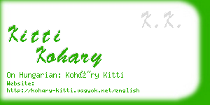 kitti kohary business card